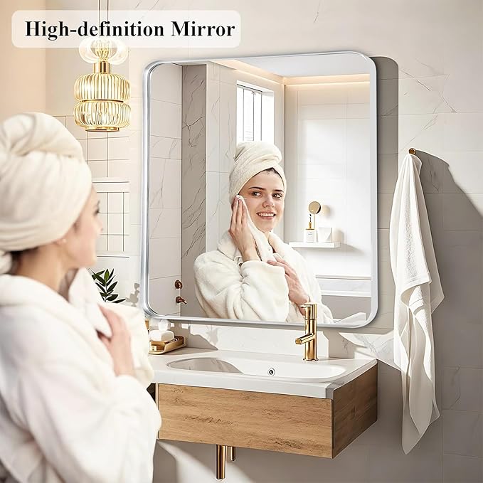 Fabuday Silver Sink Mirror for Bathroom - Image 5