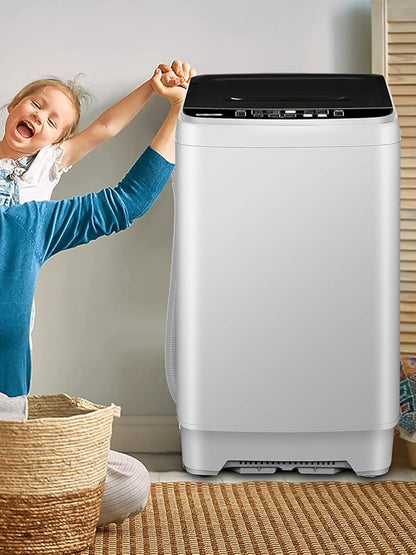 17.7 lbs Small Compact Portable Full-Automatic Washing Machine 10 Wash Program - Image 2