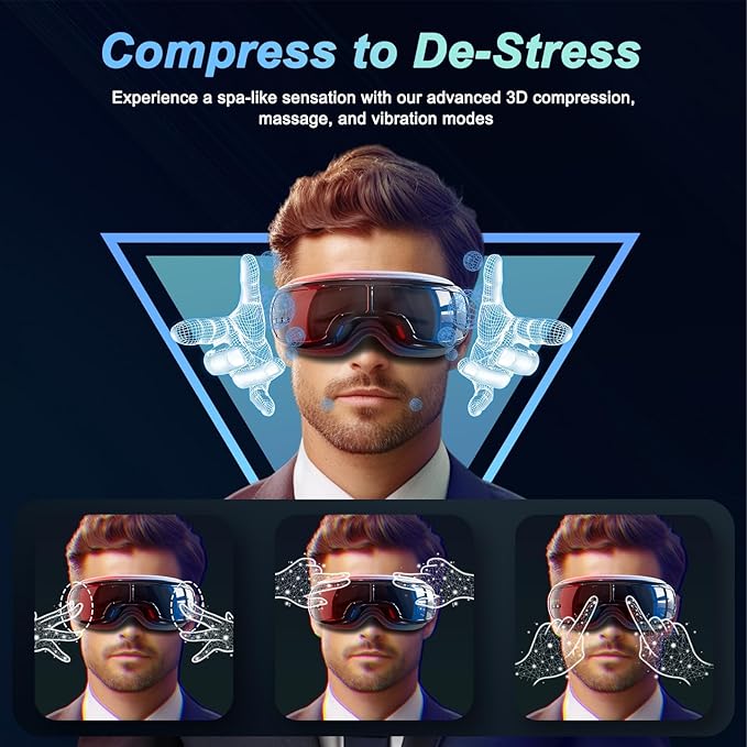 Eye Massager with Heat, Heated Eye Mask, Compression Massage, Eye Massager - Image 3