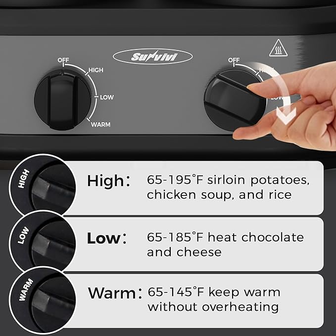 Sunvivi Dual Slow Cooker, Buffet Servers and Warmer - Image 3