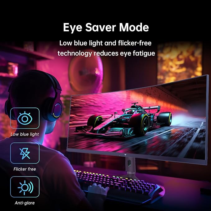 KTC 34 Inch Ultrawide Monitor, 180Hz WQHD 3440X1440 Curved Gaming Monitor - Image 6