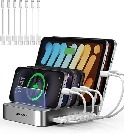 MSTJRY Charging Station for Multiple Devices : 5 Port Multi USB-A Charger by MSTJRY