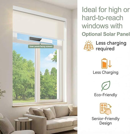Tipiace Motorized Blinds with Remote Window Roller Shade Wireless Rechargeable - Image 7