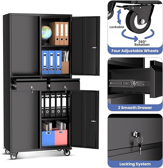 GarveeHome 73'' Metal Storage Cabinet, Heavy Duty Garage Storage - Image 7