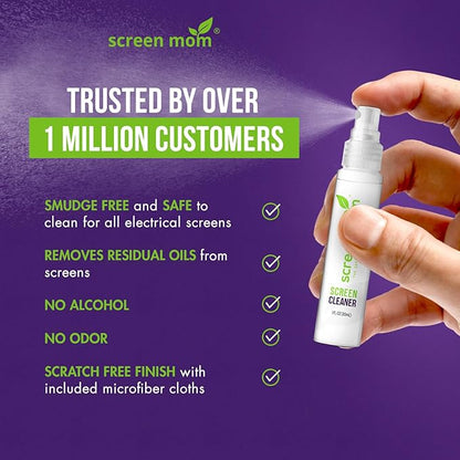 Screen Cleaner Spray and Microfiber Cloths 3-Pack by Screen Mom-Screen Cleaner - Image 4