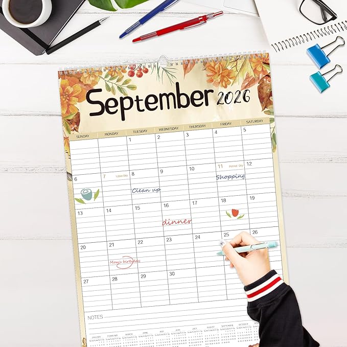 GuassLee Large Wall Calendar 2026-2027, 24-Month Vertical Wall Calendar Runs - Image 3