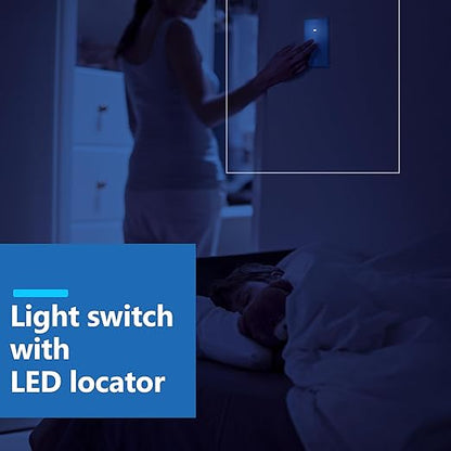 LIDER Minimalist Design Matte Finish Lighted Decorator Switch - Image 5