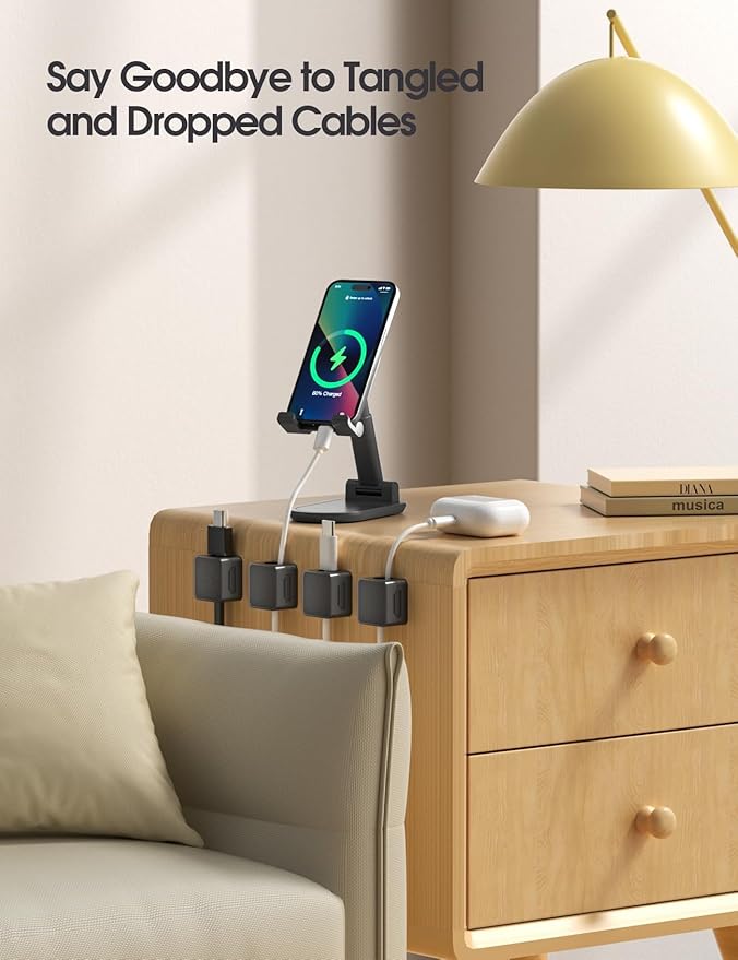 10 Pack Magnetic Cord Organizer Holder, Adjustable Cable Clips, Strong Adhesive - Image 2