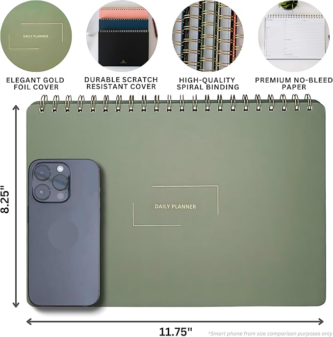 Undated Daily Planner | 8.25” x 11.75” Work To-Do Notebook | ADHD Academic - Image 5