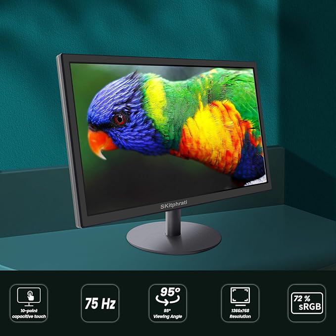 SKitphrati 18.5 Inch Touchscreen Monitor HD 1366x768, VESA Wall Mountable - Image 2