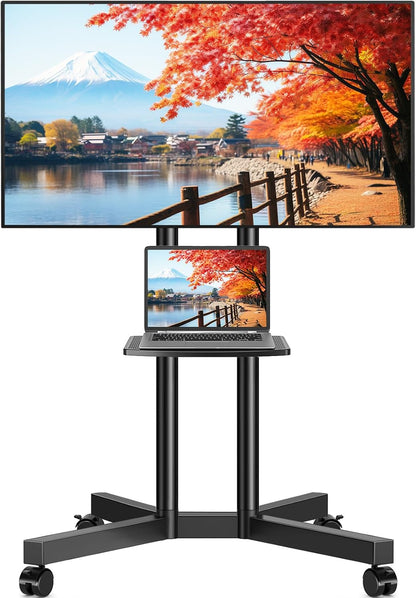 rfiver rolling tv stand with laptop shelf, mobile, main product view