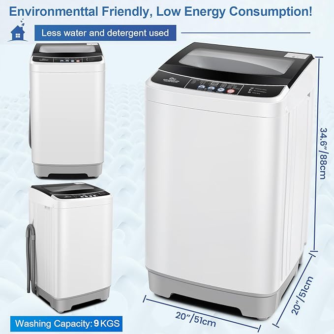Nictemaw Portable Washing Machine 20Lbs Capacity 2.8 Cu.ft Portable Washer and - Image 7