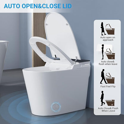 Smart Toilet with ADA Height, Bidet Built-In, Auto-Sensing Flip Lid, Off-Seat - Image 4