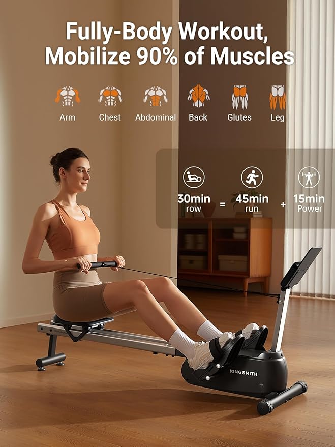 KINGSMITH Rowing Machines for Home Foldable, Compact Row Machine, 400LB & 350LB - Image 2
