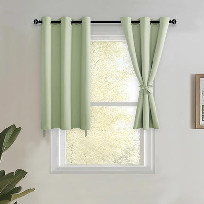 JIUZHEN Light Green Blackout Curtains by JIUZHEN