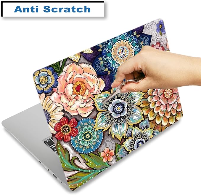 Laptop Skin Sticker Decal, Decorative Waterproof Removable, Colorful Flower - Image 3