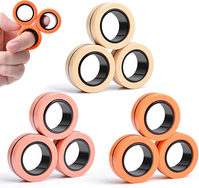 Cevioce 9 PCS Magnetic Ring Fidget Toys Set, ADHD Anxiety Magnetic Finger by Cevioce