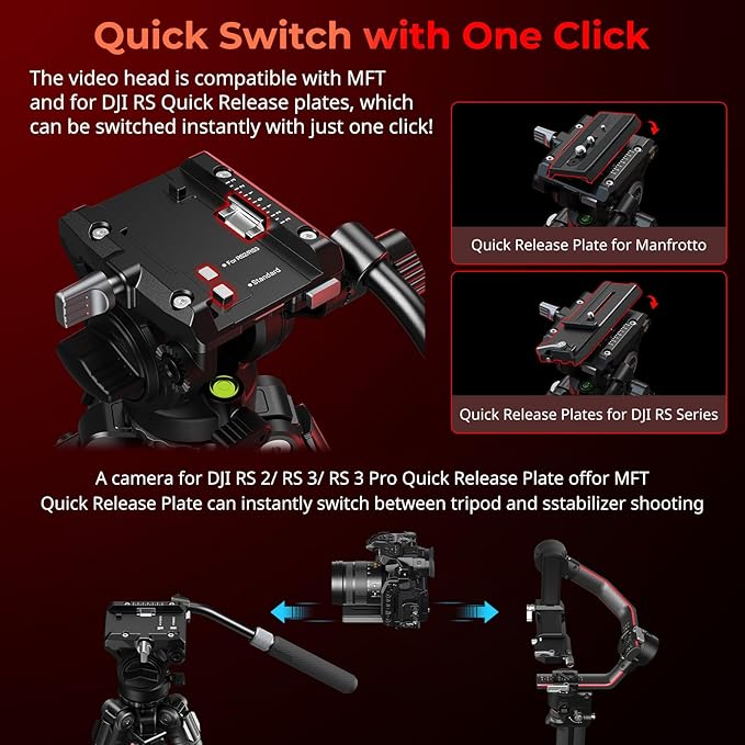 SMALLRIG x Potato Jet TRIBEX SE Hydraulic Aluminum Camera Tripod, - Image 8