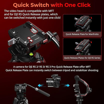 SMALLRIG x Potato Jet TRIBEX SE Hydraulic Aluminum Camera Tripod, - Image 8