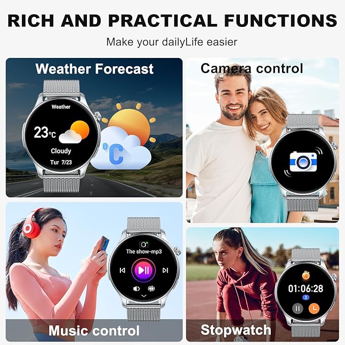 Smart Watch for Men Women Fitness: Make Answer Call Running Digital Mens - Image 7