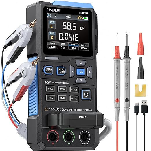 FNIRSI LC1020E 100kHz LCR Meter, Auto Component Detect, Measures ESR/Q/D/θ/X by FNIRSITechnology