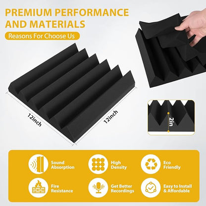 36 Pack Acoustic Foam Panels 2" x 12" x 12" Sound Proof Foam Panles Saiqiang - Image 3