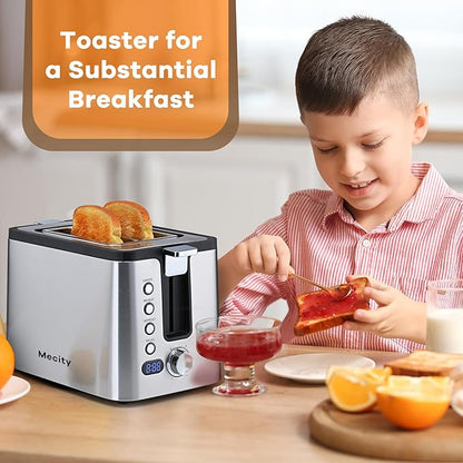 Mecity Toaster 2 Slice Stainless Steel Body, Cancel Functions, Warming Rack - Image 6