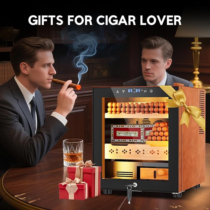 Tylza Leather Trim Cigar Humidor, 50L Cigar Humidor Cabinet - Image 9