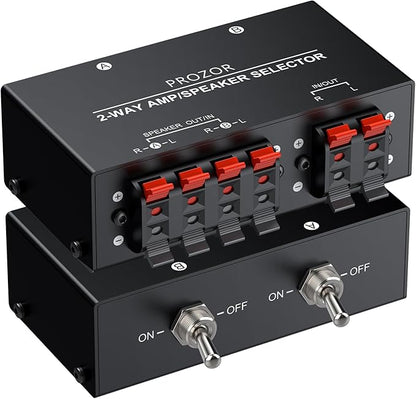 PROZOR 2-Zone Speaker Switch Box, 2-Way Amp/Speaker Selector by PROZOR
