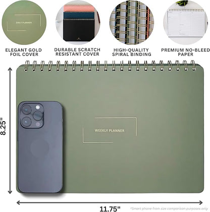 Undated Weekly Planner | 8.25” x 11.75” Work To-Do Notebook | ADHD Academic - Image 5