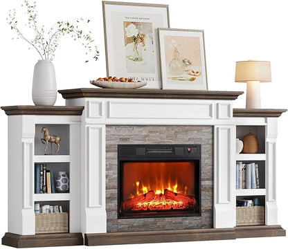 72" Electric Fireplace with Mantel, Fireplace TV Stand - Image 9