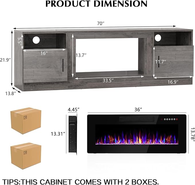 Lemberi Fireplace tv Stand - Image 2
