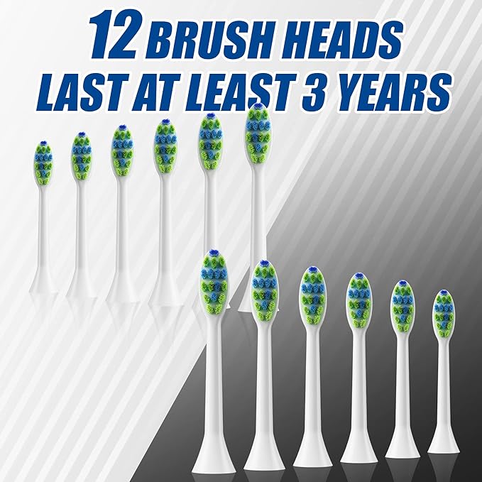 7AM2M Rechargeable Sonic Electric Toothbrush 2 Pack, Soft Toothbrushes - Image 4
