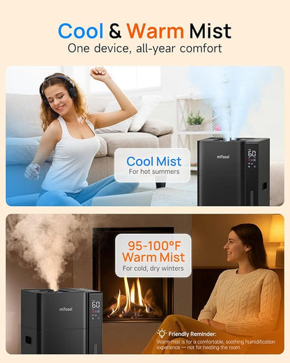 Mifasol Humidifier Large Room, 5.3Gal/20L Warm & Cool Mist Humidifiers - Image 2