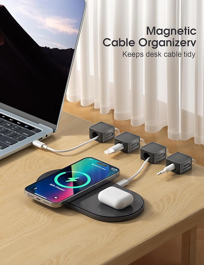 10 Pack Magnetic Cord Organizer Holder, Adjustable Cable Clips, Strong Adhesive - Image 6
