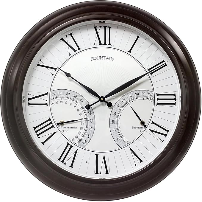 FOUNTAIN DESIGNS 24" Jameson in/Outdoor Lighted Clock, Self-Illuminated - Image 8