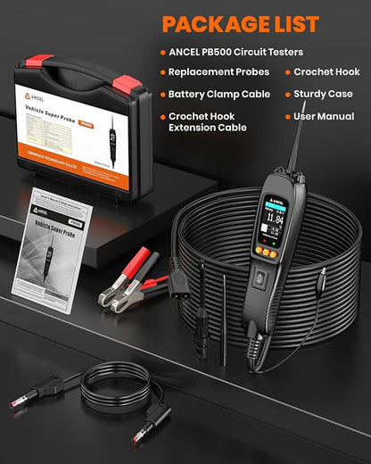 ANCEL PB500 Automotive Power Circuit Probe Tester, 12/24V Circuit Breaker Finder - Image 9