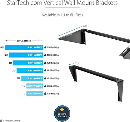 StarTech.com 1U Wall Mount Patch Panel Bracket – 19 in – Steel - Image 6