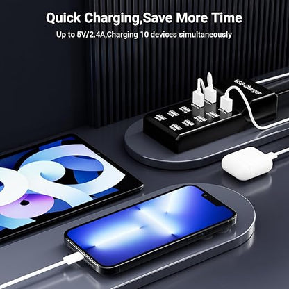 USB Charging Station 50w10A 10-Port Charger, Compatible - Image 3