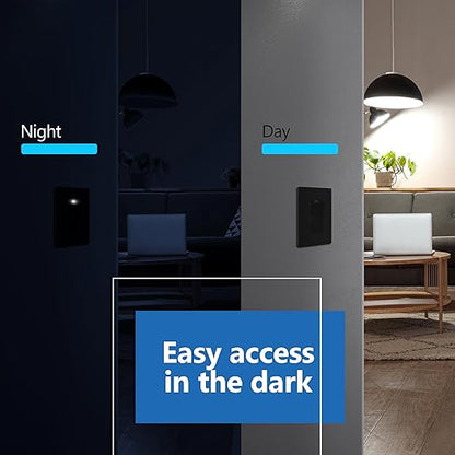 LIDER Minimalist Design Matte Finish Lighted Decorator Switch, Frameless Paddle - Image 7