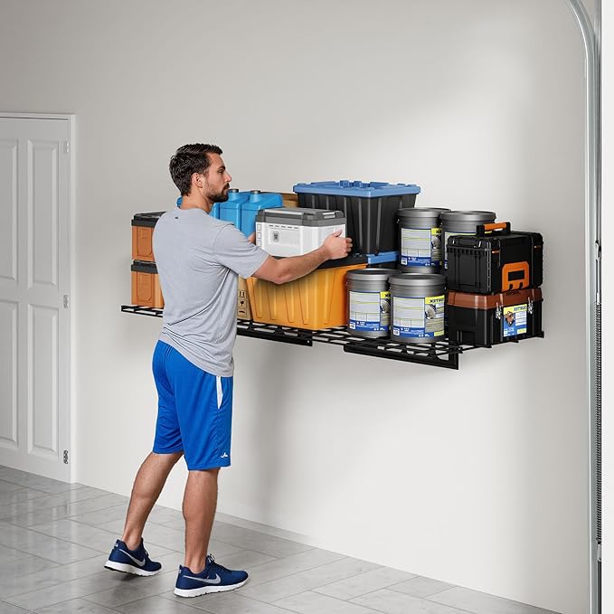 FLEXIMOUNTS 2x4ft Garage Shelving Wall-Mounted, Holds Up to 200 lbs, Garage - Image 2