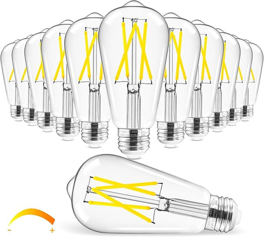 Hizashi Vintage LED Edison Bulb Dimmable, 6W Equivalent 60W, 4000k Neutral White by HIZASHI