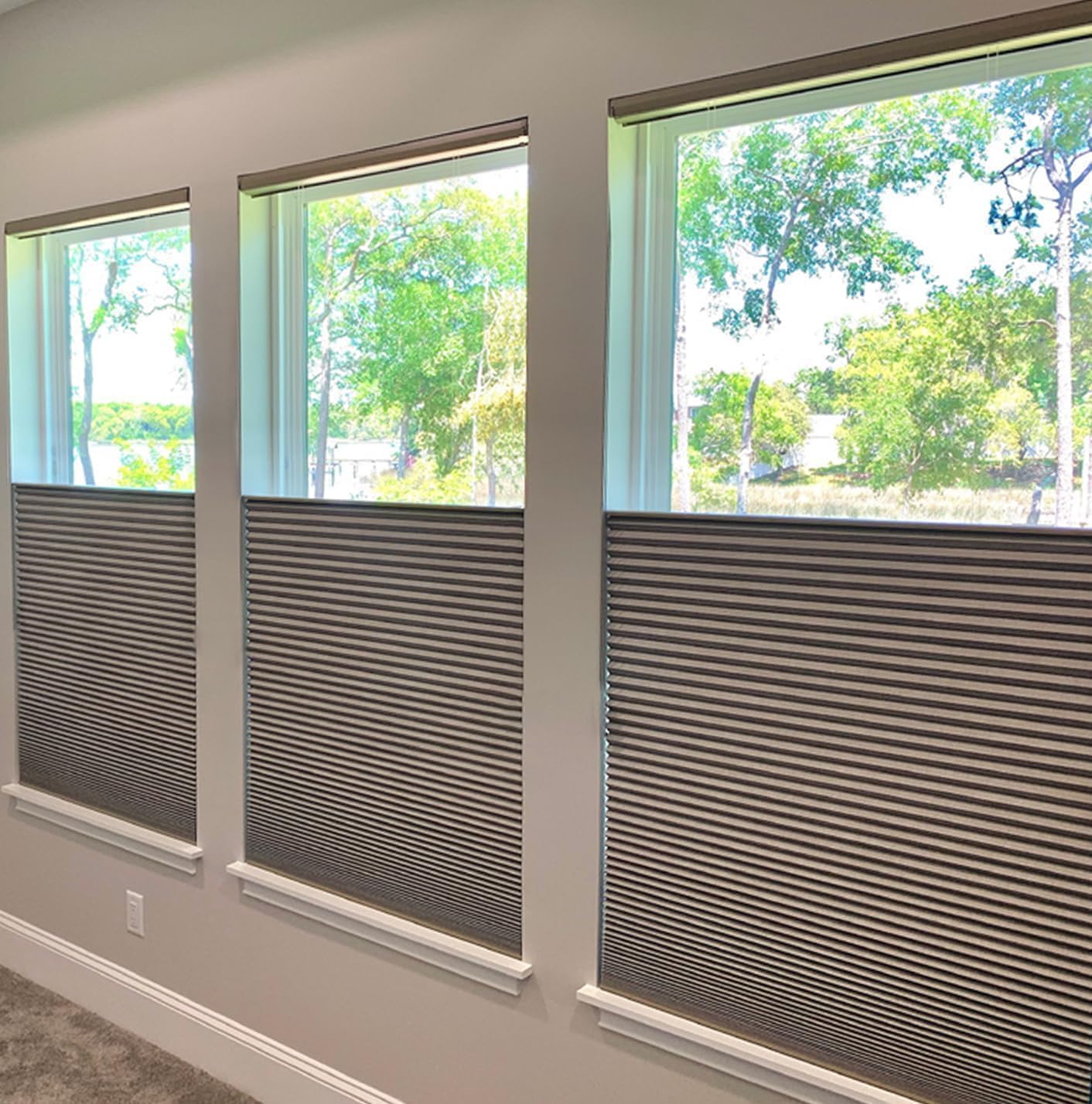 Custom Color-Matched 1.5" Top Down Bottom Up Cellular Shades for Indoor Windows & Doors, Cordless Privacy Top Down Bottom Up Cellular Shade, Insulated Honeycomb Blinds, Noise Reduced Honeycomb Blinds