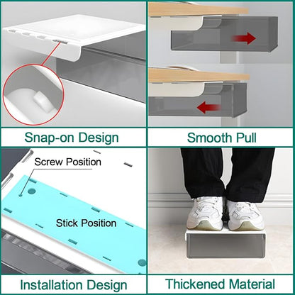 Large Under Desk Table Drawer Storage Organizer, Slide Out Drawer - Image 6