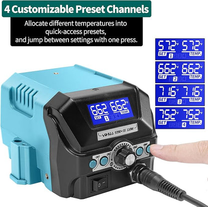 YIHUA 939D+ III EVO Digital Soldering Iron Station Kit 110W High Power - Image 3