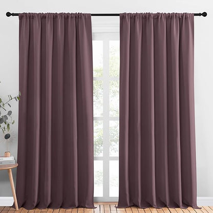 NICETOWN 2 Panels Blackout Curtains, Rod Pocket Thermal Insulated Drapess by NICETOWN