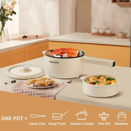 Dezin Electric Cooker, 2L Non-Stick Sauté Pan, Rapid Noodles Cooker, Mini Pot - Image 7
