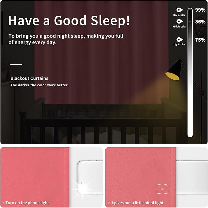 Easy-Going Blackout Curtains for Bedroom, Solid Thermal Insulated Grommet and - Image 2