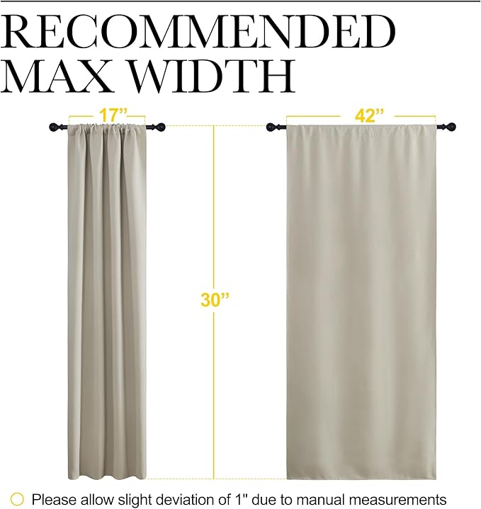 NICETOWN 2 Panels Blackout Curtains, Rod Pocket Thermal Insulated Drapes - Image 3