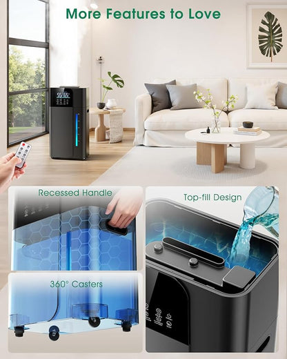 18L/4.7Gal Smart Humidifier Large Room, Warm & Cool Mist Humidifiers, 800mL/h - Image 8